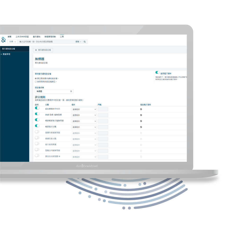 D&B Finance Analytics 鄧白氏財務風險管理平台功能：即時風險示警提醒